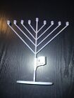 Jewish Holiday Hanukkah Chanukah Menorah 9 Branch Iridescent Color 11  X 11 