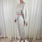 Zenana 2 Pcs Crop Sweatshirt Tracksuit Jogger Pants Set Outfit Active Lounge Lg