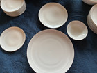 Johann Haviland Eva Zeisel Modern White platinum Gray Needle 36 Piece Dinnerware
