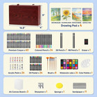 194 Piece Deluxe Art Set  Painting Drawing Art Supplies With 4 Drawing Pads  Acr