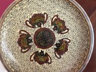 Antique Vintage Chinese Cloisonn   Enamel Bat Animal Design Small Dish - 3 75    D