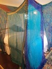 Indian Vintage Silk Sari Bed Decor Ethnic Bed Canopy Colorful Assorted Curtains