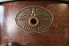 Vintage 1950s Rogers Eagle Badge Marching Field Snare Drum 14x12 Mahogany Wood