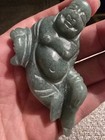 Vintage Green Jade Style Stone Carved Buddha Figurine Statue 4    Feng Shui