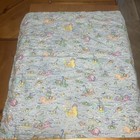 Vtg Homemade Infant Baby Quilt Crib Blanket Yellow   Blue  Ducks Swimming