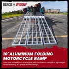 Black Widow 10    Aluminum Folding Motorcycle Ramp  Arched 3pc Design  open Box 