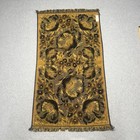 Vintage 70 s Fieldcrest Poppy Poppies Floral Bath Mat Gold Black