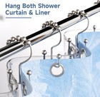 Shower Curtain Hooks Rings Set Of 12 Rust Resistant Double Glide Nickel