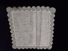 Handmade Cream Handkerchief  Brussels  Bobbins Lace House  Approx 10x10   New
