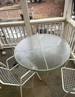 Beautiful Vintage Italian Emu Patio Set Table   4 Chairs Needs Glass Top     