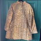 Vintage Robert Lewis Suede Zebra Swing Jacket Sm High Collar Animal Print Coat