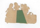 1890 s Victorian Die-cut Scrap Trade Card     Two Girls  Rabbits   Easter Eggs