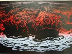 Ukrainian Soviet Ussr Linocut Avant-garde Engraving Soldier Revolution Red Army