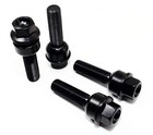 20 14x1 5 Veritek R14 19mm 45mm Black Washer Lug Bolts Ball Seat For Porsche 