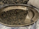 Godinger Silver Art Co Ltd Round Silverplate Tray Platter Clean Design 12 5 8   
