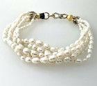 Faux Pearl Chunky Bold 6 Strand Anklet 11 75 inch  Length Adjustable