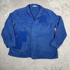 Vtg French Chore Coat Mens Medium Blue Workwear Bleu De Travail Patchwork 60s