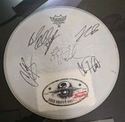 3 Doors Down Autographed Drumhead W  Drumsticks Ticket Stubs 29 5x23 5x3 5 