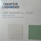 Creative Memories I Am Grateful  Too  Vellum Paper Pack 5 Sheets Fof 12x12 New