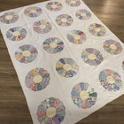 Vintage Quilt Dresden Plate Patchwork Feedsack Fabric 62 X 78 Handquilted