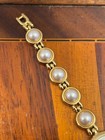 Vintage Women s Watch Faux Pearl Bracelet Gold Tone Dainty 21mm - New Battery