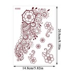 Temporary Tattoo Sticker Red Brown Mandala Mehndi Henna Body Art Lace Transfers