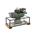 Tabletop Water Fountain With Led Light Resin Glass Waterfall Home Indoor Decor