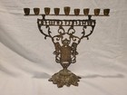 Vtg Judaica Hebrew 10 Comm Hanukkah Menorah Israel Lions Of Judah Jewish Judaism