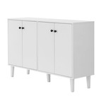 Stylish White Sideboard Buffet Cabinet - 4 Door Kitchen Storage Console Table