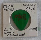 Motley Crue Mick Mars Tour Issued Guitar Pick 2009 20th Anniversary Dr  Feelgood