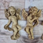 3 Vintage Antique Finish Resin Wall Hung Angels Playing Music   Violin  Flute