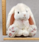 Russ Powderpuff White Rabbit Plush Bunny 9 Inch Stuffed Animal Pink Lined Ears