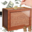  10000 Cash Vault Wooden Savings Box wooden Savings Box With Money Target   Numb