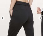 Lululemon On The Fly Pants Womens 6 Black Straight Leg Drawstring Mid Rise