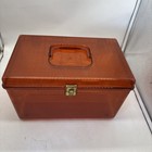 Amber Acrylic Sewing Box 2 Trays- Wilson Wil-hold Vintage 14x8 5x9 Plastic Read