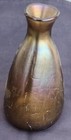 Antique Hand-blown Amber Glass Bottle     Iridescent Finish     Vgc     Collectible