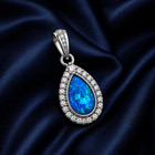 Australian Fire Doublet Opal Pendant In 925 Sterling Silver  Handmade Cz Jewelry