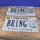 Pair Of Va Personalized Plates - Bring  peace  - November  11  - 2011