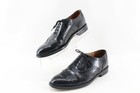 Vintage Gran Flex By Emyco Black Leather Brogue Wingtip Shoes Size 9 5m 139508
