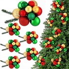 6 Set Christmas Ball Ornament Cluster 72 Pcs 2 36  1 57  Glitter Green Classic