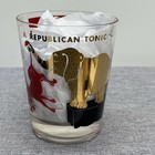 Vtg Mid Century Republican Tonic Highball Glasses Set Of 4 Gop Elephant Gold Mcm