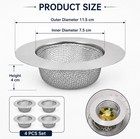 4 Pack 4 5in Stainless Steel Sink Strainer Kitchen Drain Catcher Basket Set