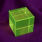 Uranium Glass Cube 27mm Vaseline Yellow Glass Small Cube