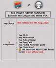 Red Velvet  velvet Summer  Mini Album Big Wave Ver cd p book 2 Card poster gift