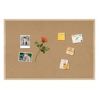 Cork Bulletin Board 36x24 Inch Oak Wood Frame Wall Mount Pushpins Hooks Home