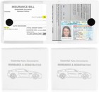 Car Registration   Insurance Card Holder  2-pack - White  Waterproof  4-compa   