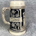 West German Beer Stein  Made In W  Germany Cobalt Cream Ceramic Stoneware Vntg