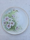 Vintage Decorative Porcelain Hand Painted Cosmos Flowers Plate By Helen