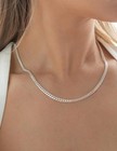 Solid 925 Sterling Silver 3 5mm Cuban Link Curb Chain Necklace For Men Women    