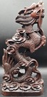 Vintage Boxwood Hand Carved Chinese Dragon Statue Carving Zodiac Sign Feng Shui